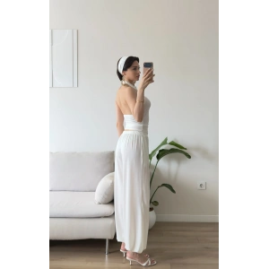 Halter Crop Balon Pantolon Takım - BEYAZ