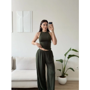 Halter Crop Balon Pantolon Takım - HAKİ