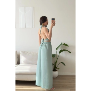 Halter Crop Palazzo Takım - YEŞİL