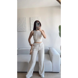 Halter Fitilli İkili Takım - BEJ