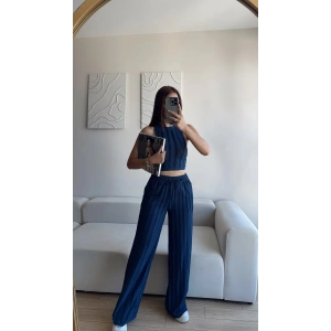 Halter Fitilli İkili Takım - LACİVERT