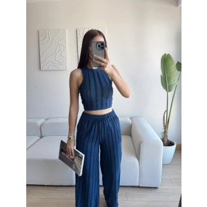 Halter Fitilli İkili Takım - LACİVERT