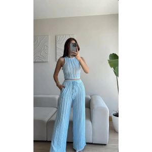 Halter Fitilli İkili Takım - MAVİ
