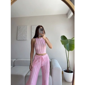 Halter Fitilli İkili Takım - PEMBE