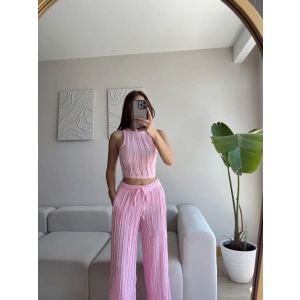 Halter Fitilli İkili Takım - PEMBE