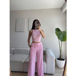 Halter Fitilli İkili Takım - PEMBE