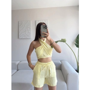 Halter Şortlu İkili Takım - SARI