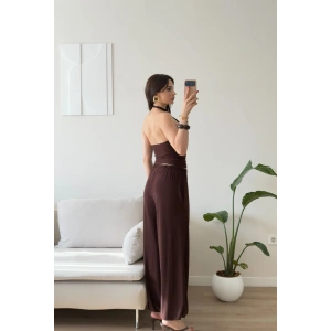 Halter Yaka Sandy Takım - KAHVE