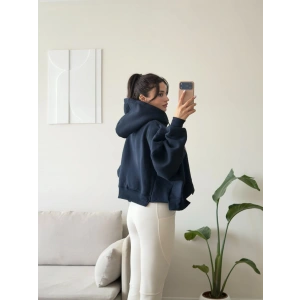 Harvard Fermuarlı Oversize Sweat - LACİVERT