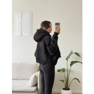 Harvard Fermuarlı Oversize Sweat - SİYAH
