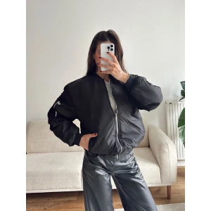 İçi Dolgulu Bomber Ceket - SİYAH