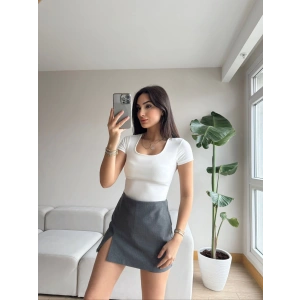 Kare Yaka Bodysuit-BEYAZ