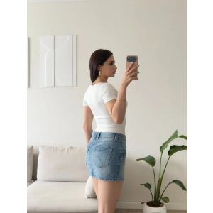 Kare Yaka Bodysuit - BEYAZ