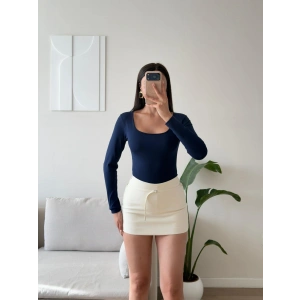 Kare Yaka Bodysuit - LACİVERT