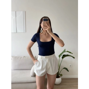 Kare Yaka Bodysuit - LACİVERT