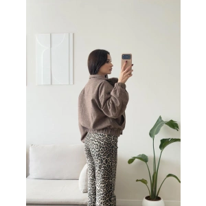 Kaşe Bomber Ceket - KAHVE