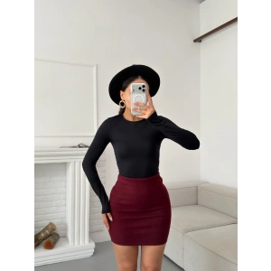 Kaşe Kalem Etek - BORDO