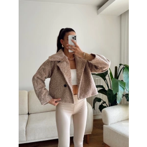 Kaşe Tek Düğme Ceket - VİZON