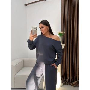 Kayık Yaka Oys Takım - FÜME