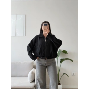 Kemerli Süet Bomber Ceket - SİYAH