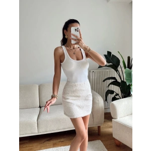 Kırçıllı Kaşe Etek - BEJ