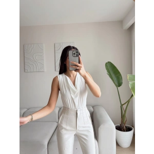 Kolsuz Degaje Bodysuit - BEYAZ
