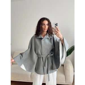 Kuşaklı Kaşe Panço - GRİ
