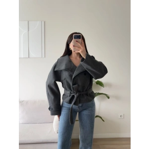 Mia Oversize Kaşe Ceket - ANTRASİT
