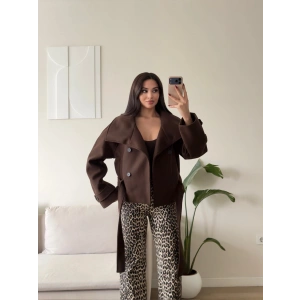 Mia Oversize Kaşe Ceket - KAHVE