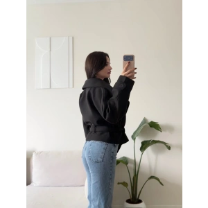 Mia Oversize Kaşe Ceket- SİYAH