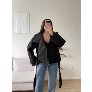 Mia Oversize Kaşe Ceket- SİYAH