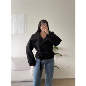 Mia Oversize Kaşe Ceket- SİYAH