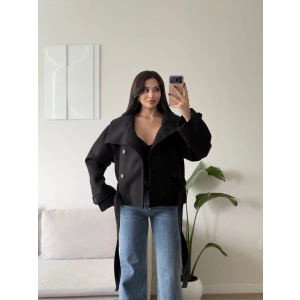 Mia Oversize Kaşe Ceket- SİYAH
