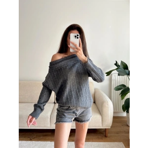 Madonna Yaka Şardonlu Kazak - ANTRASİT