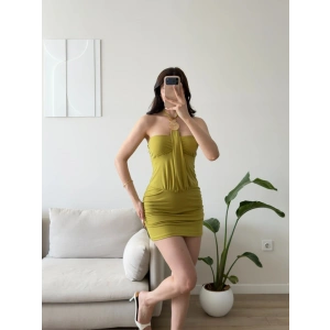 Marima Halter Mini Elbise - YAĞ YEŞİLİ