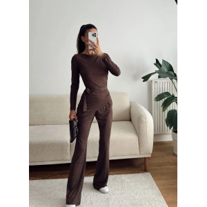 Modal Bel Kuşak İkili Takım - KAHVE