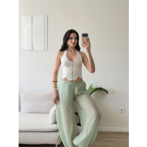 Müslin Balon Pantolon - YEŞİL
