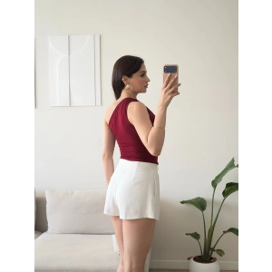 Omuz Burgu Crop - BORDO