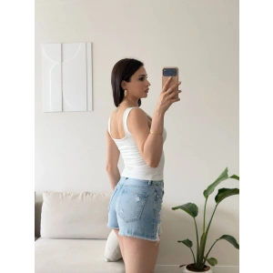 Ön Arka Kare Crop - BEYAZ