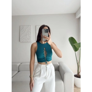 Ön Bağcıklı Kuşgözü Crop - YEŞİL