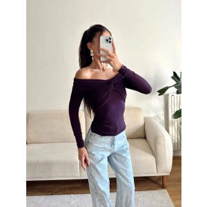 Önü Drapeli Madonna Bluz - MOR