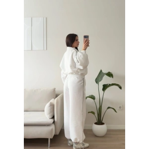 Oversize Bomber Paraşüt Takım - BEYAZ