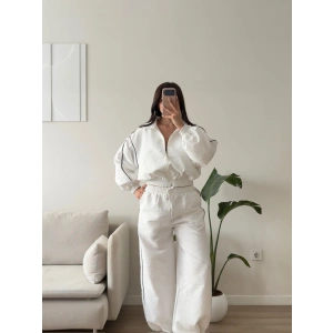 Oversize Bomber Paraşüt Takım - BEYAZ