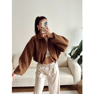 Oversize Kaşe Ceket - KAHVE