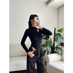 Buzzy Kumaş Damla Bodysuit - SİYAH