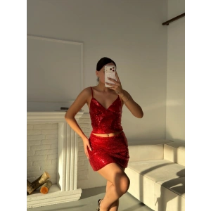 Payetli Mini Takım - KIRMIZI