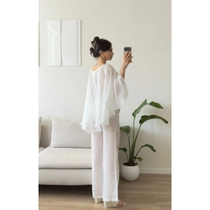 Pelerin Oversize Pareo Takım - BEYAZ