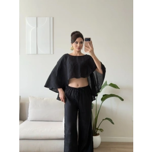 Pelerin Oversize Pareo Takım - SİYAH