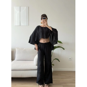 Pelerin Oversize Pareo Takım - SİYAH