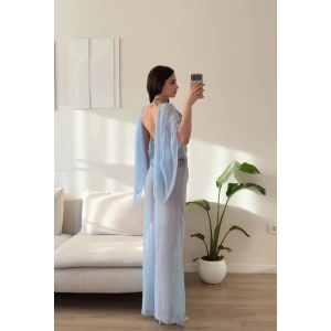 Pelerin Tül Pareo Takım - MAVİ